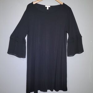 LC Lauren Conrad Bell Sleeve Black Sheer Dress